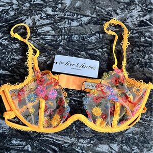 NEW For Love & Lemons Bra Meadow Embroidered, 34B